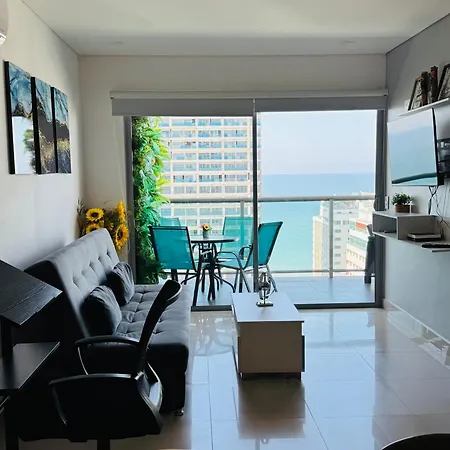 Vista Preciosa Desde El Piso 23 Frente Al Mar Cartagena